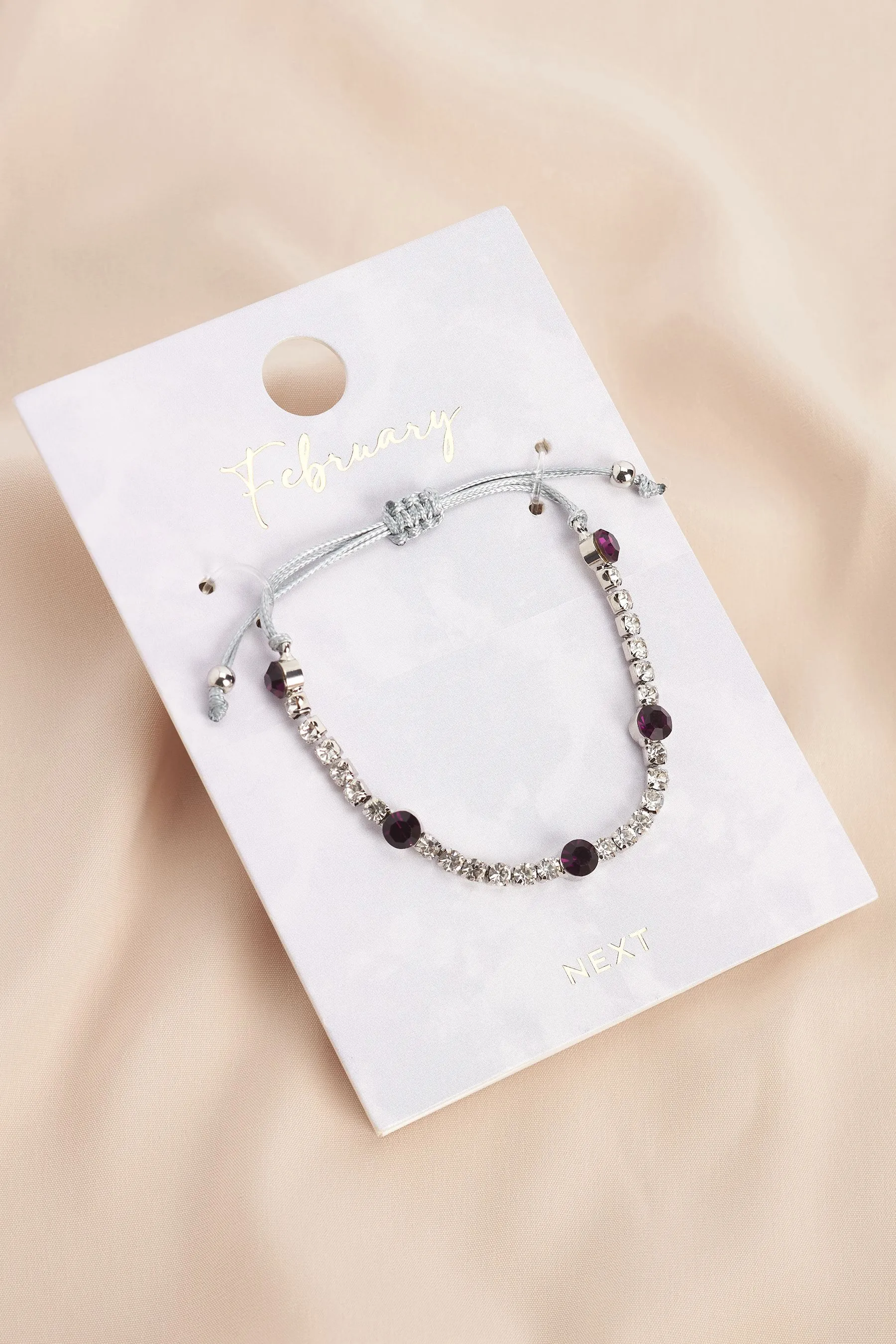Argento a pieghe  - Birthstone - Bracciale elastico luccicante