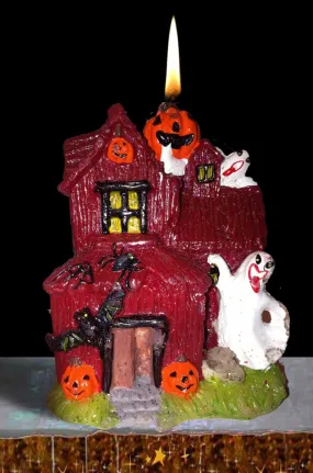 Candela halloween a casa stregata con personaggi