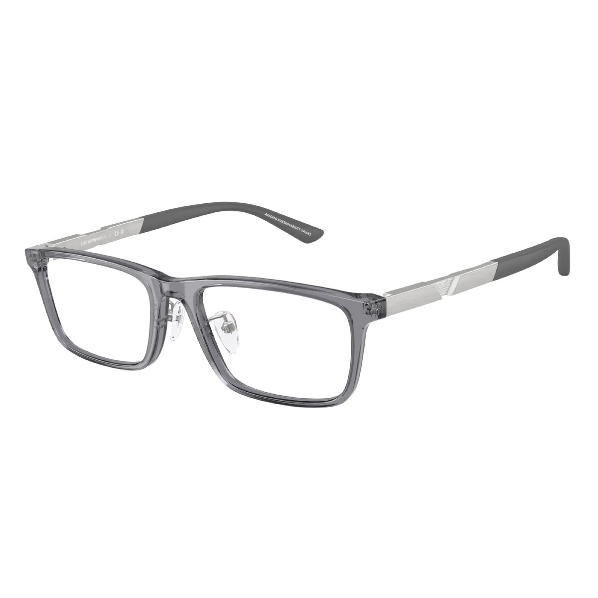   Emporio Armani EA 3251D - 6206 Grigio Trasparente Lucido | Occhiale Da Vista Uomo 