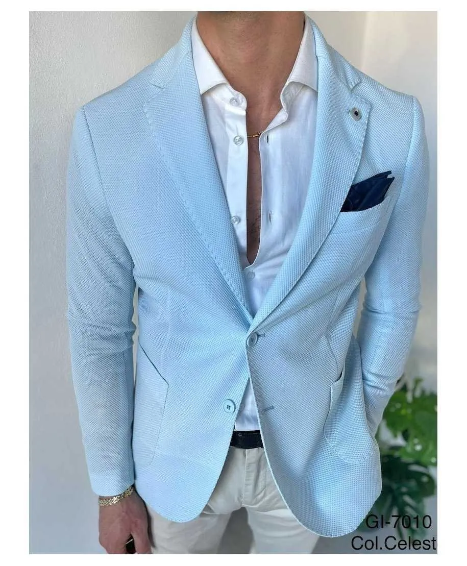 Giacca uomo, azzurra - 2 Bottoni
