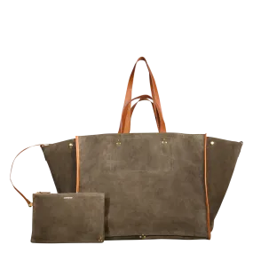 JEROME DREYFUSS   LEON L - Borsa shopper in camoscio | Kaki