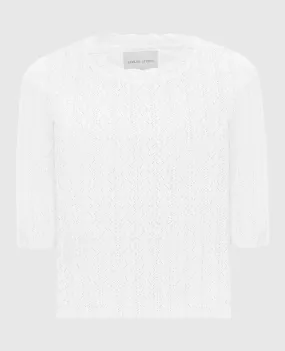 Lou Lou Studio Top bianco a coste di Culli CULLI