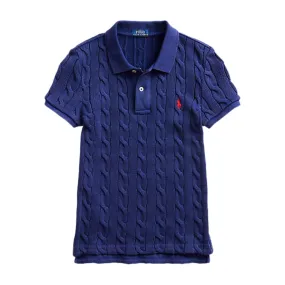 Polo Donna slim fit con lavorazione a trecce