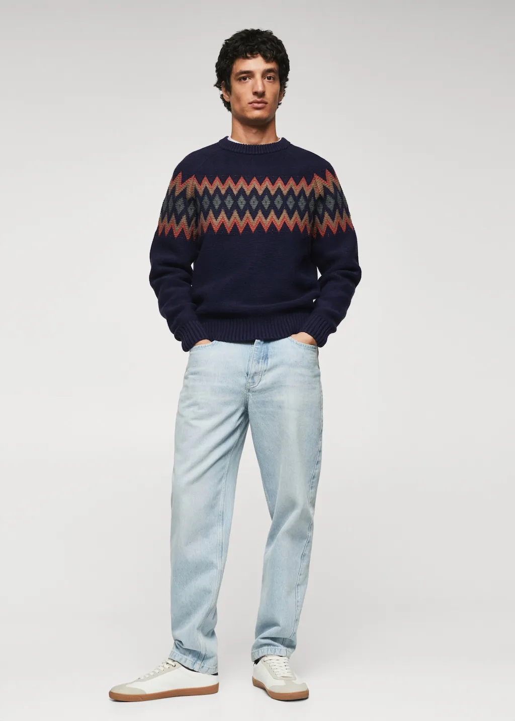 Pullover jacquard geometrico