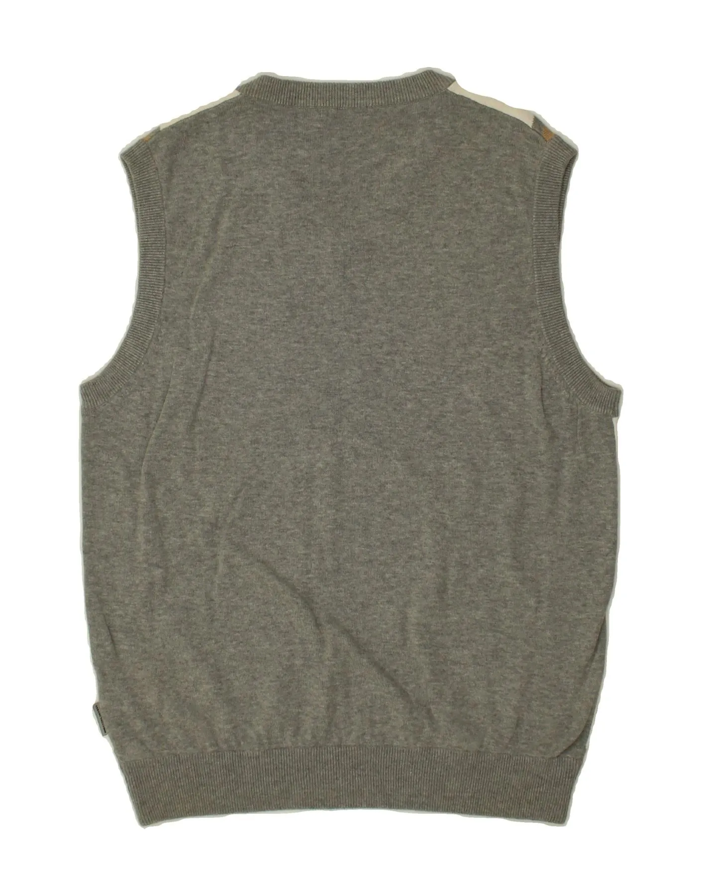 SERGIO TACCHINI Womens Vest Tank Top UK 18 XL Grey Argyle/Diamond Cotton